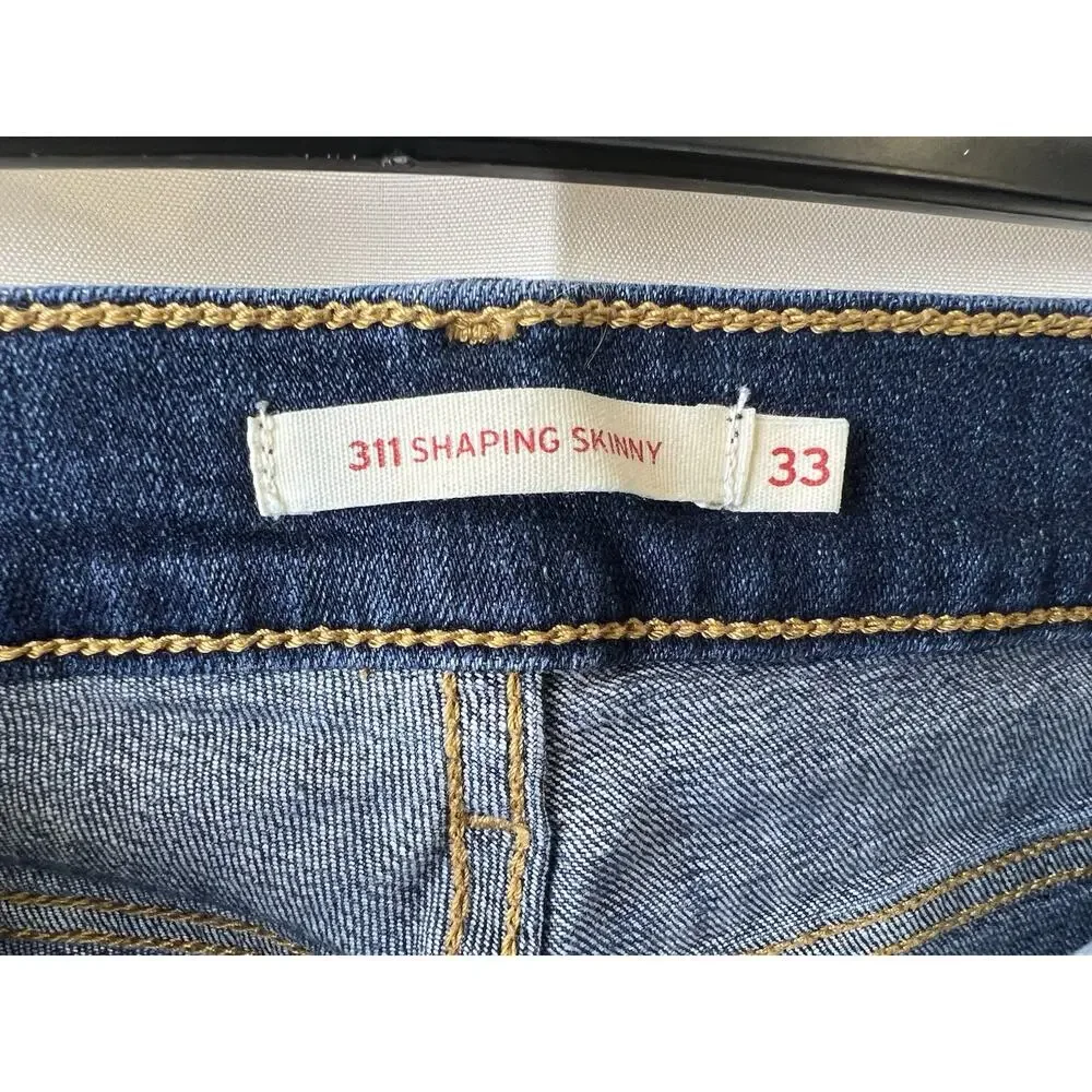Levi's 311 Shaping Skinny Jeans Women's 33 Medium Wash Blue Stretch Denim Pants